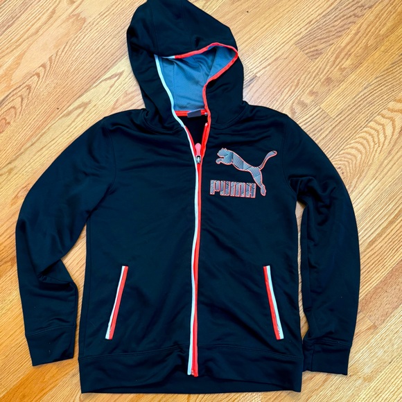 Boys Puma Zippered Hooded Sweatshirt Size M (10/12) - Picture 1 of 9